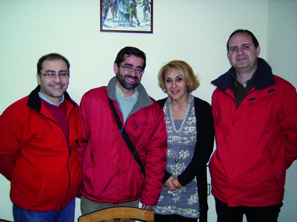 Roberto, Miguel Ángel, Pilar y Fernando, los monitores de la Escuela Teológica