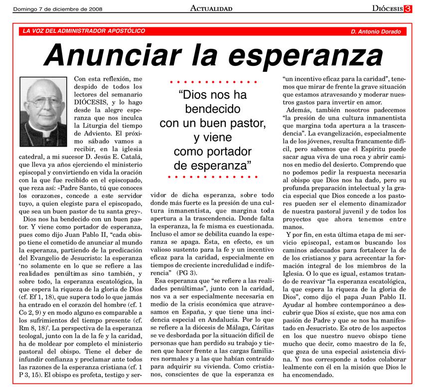 Artículos de \"La voz del Obispo\"