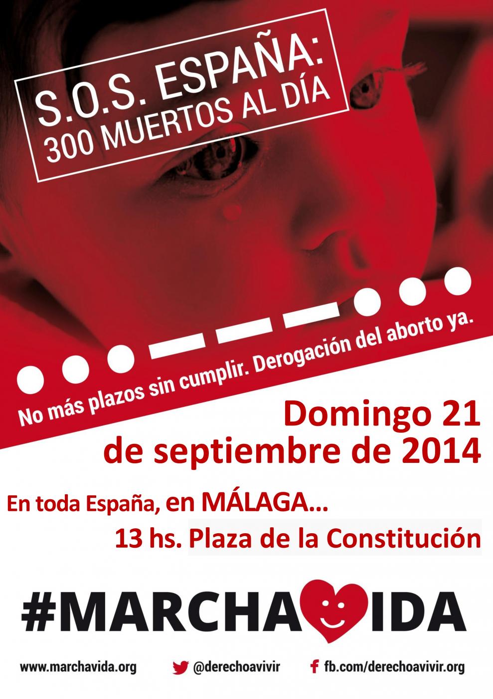 Marcha por la vida hoy en Málaga y Antequera