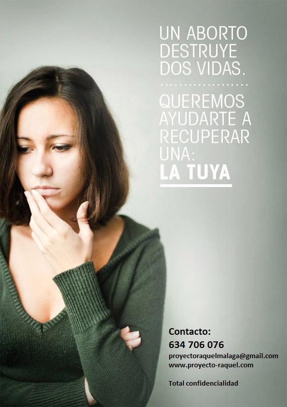 Detalle del cartel del Proyecto Raquel en Málaga