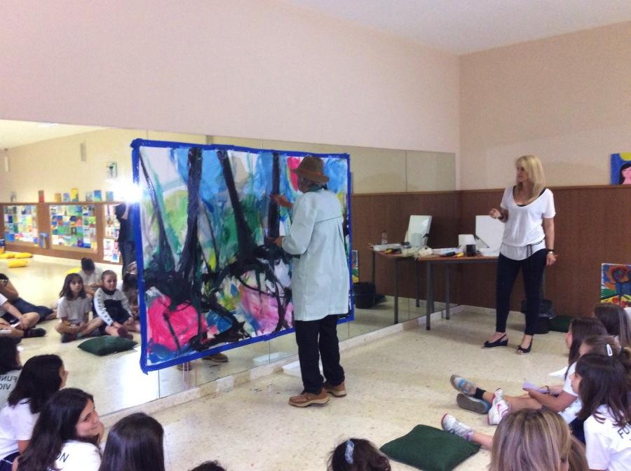 Visita de Jorge Rando al colegio Cardenal Herrera Oria