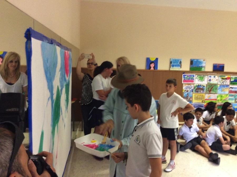 Visita de Jorge Rando al colegio Cardenal Herrera Oria