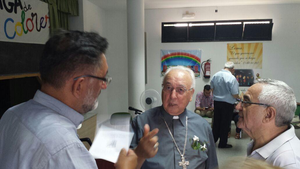 Mons. Ángel Rubio, con José Fenoy y Ramón Burgueño