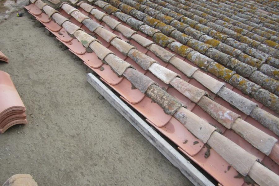 Obras de restauración en el templo de Teba