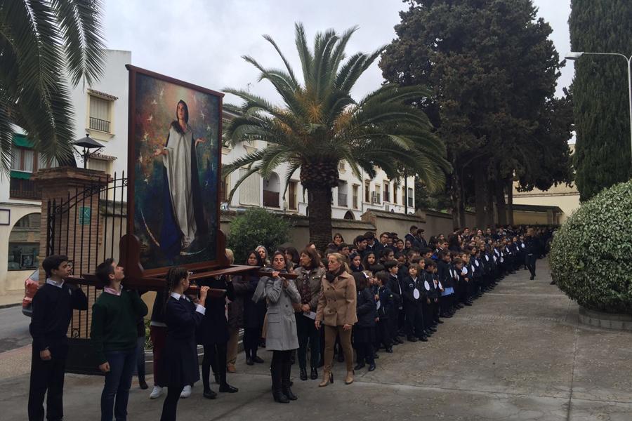 Icono de la Inmaculada Joven a su llegada a Antequera