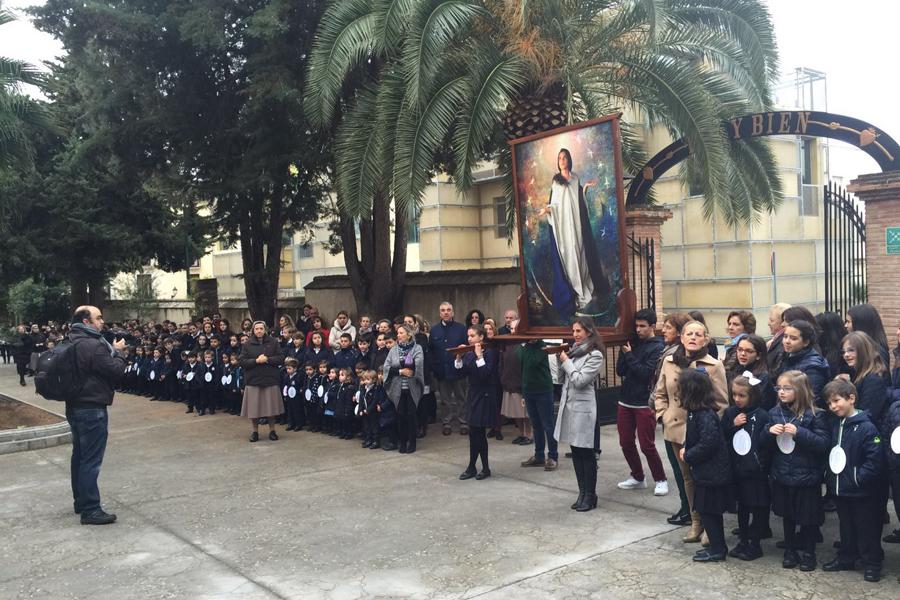 Icono de la Inmaculada Joven a su llegada a Antequera