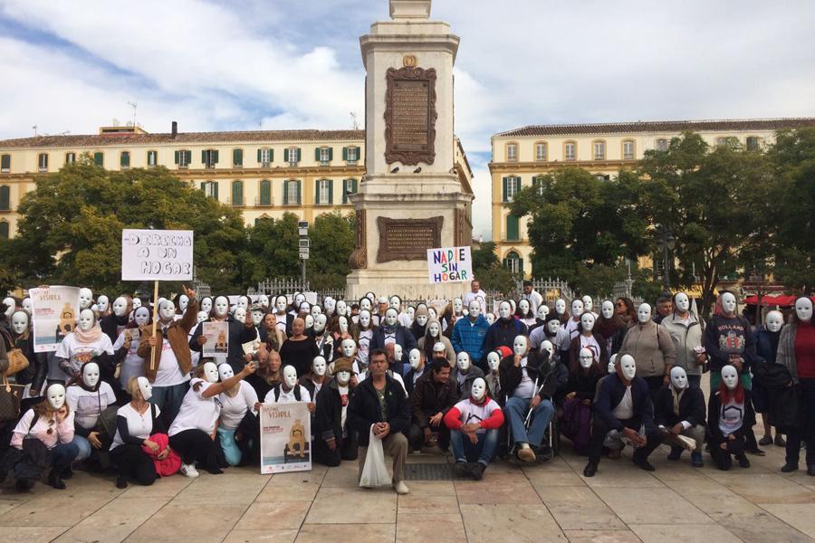 Flashmob en la Plaza de la Merced con motivo del Día de las Personas Sin Hogar 