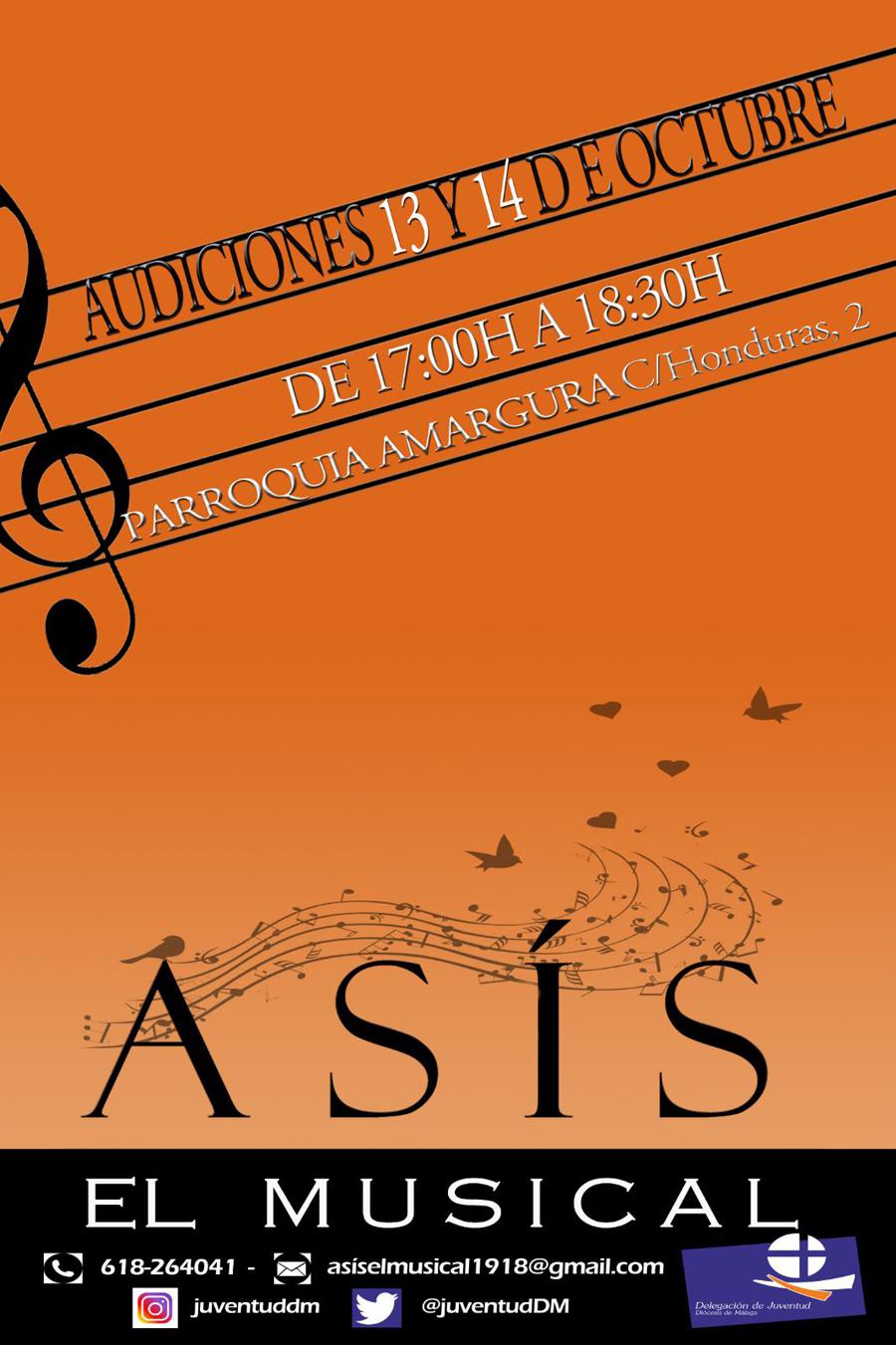 Juventud te invita a participar en el musical "Asís"