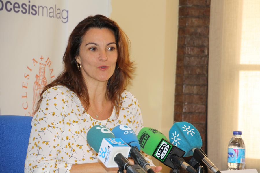 Ana Mª Medina, portavoz del Obispado de Málaga, en la rueda de prensa del Día de la Iglesia Diocesana 2017 // E. LLAMAS