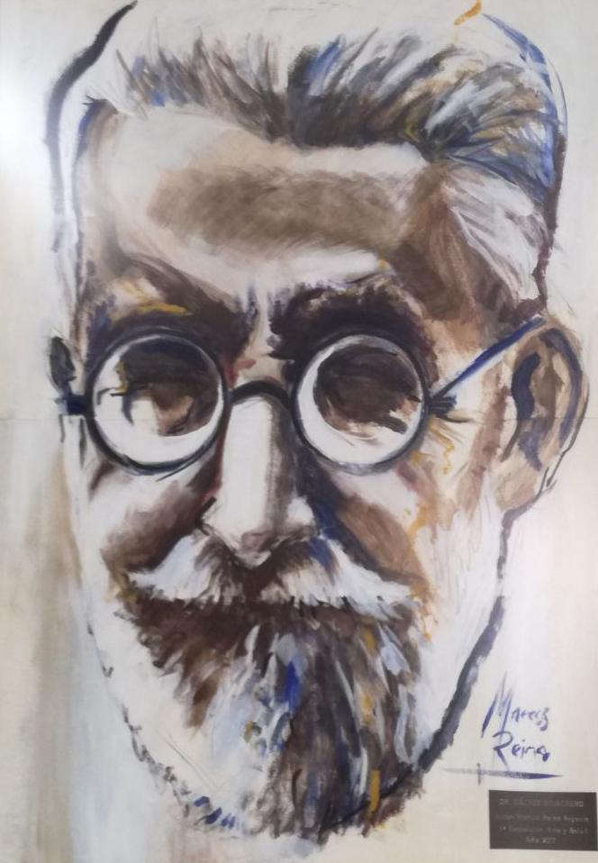 Mural del Dr. Gálvez, obra de Marcos Reina, que se puede ver en el Hospital Civil