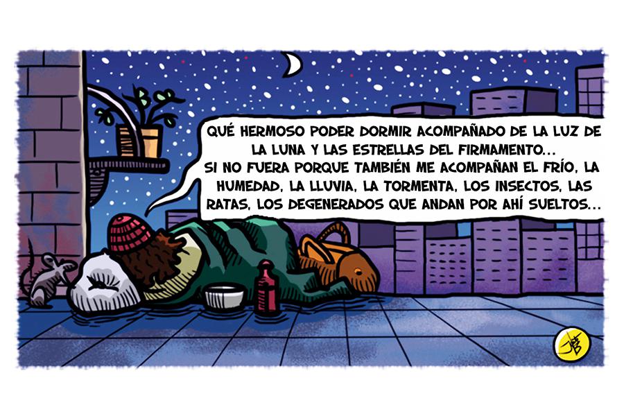 Personas sin hogar, por Javiñetas