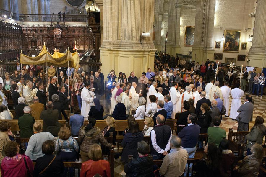 Misa "in Coena Domini" el Jueves Santo, en la Catedral de Málaga // M. ZAMORA