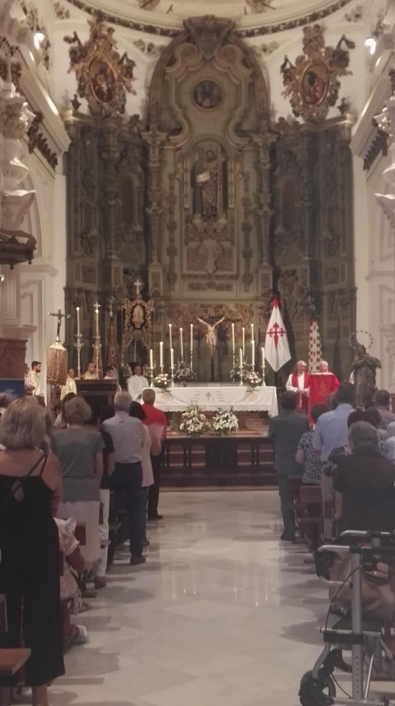 Celebración en la parroquia de Santiago Apóstol de Málaga con motivo de la fiesta del patrón de España