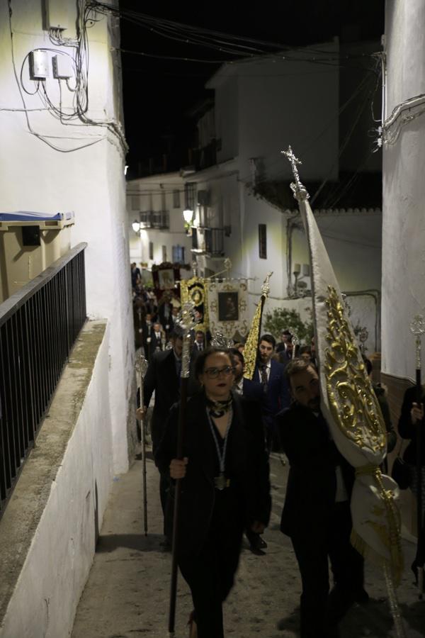 Rosario vespertino con la participación de estandartes de todas las Patronas Marianas de la Diócesis de Málaga, en Algarrobo // Y. MARTÍN