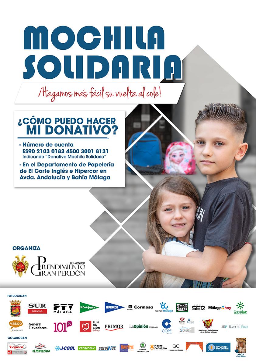 Cartel de la campaña Mochila Solidaria de la cofradía del Prendimiento