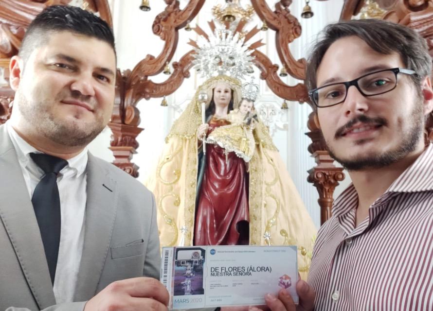 La Virgen de Flores, patrona de Álora, llega hasta Marte