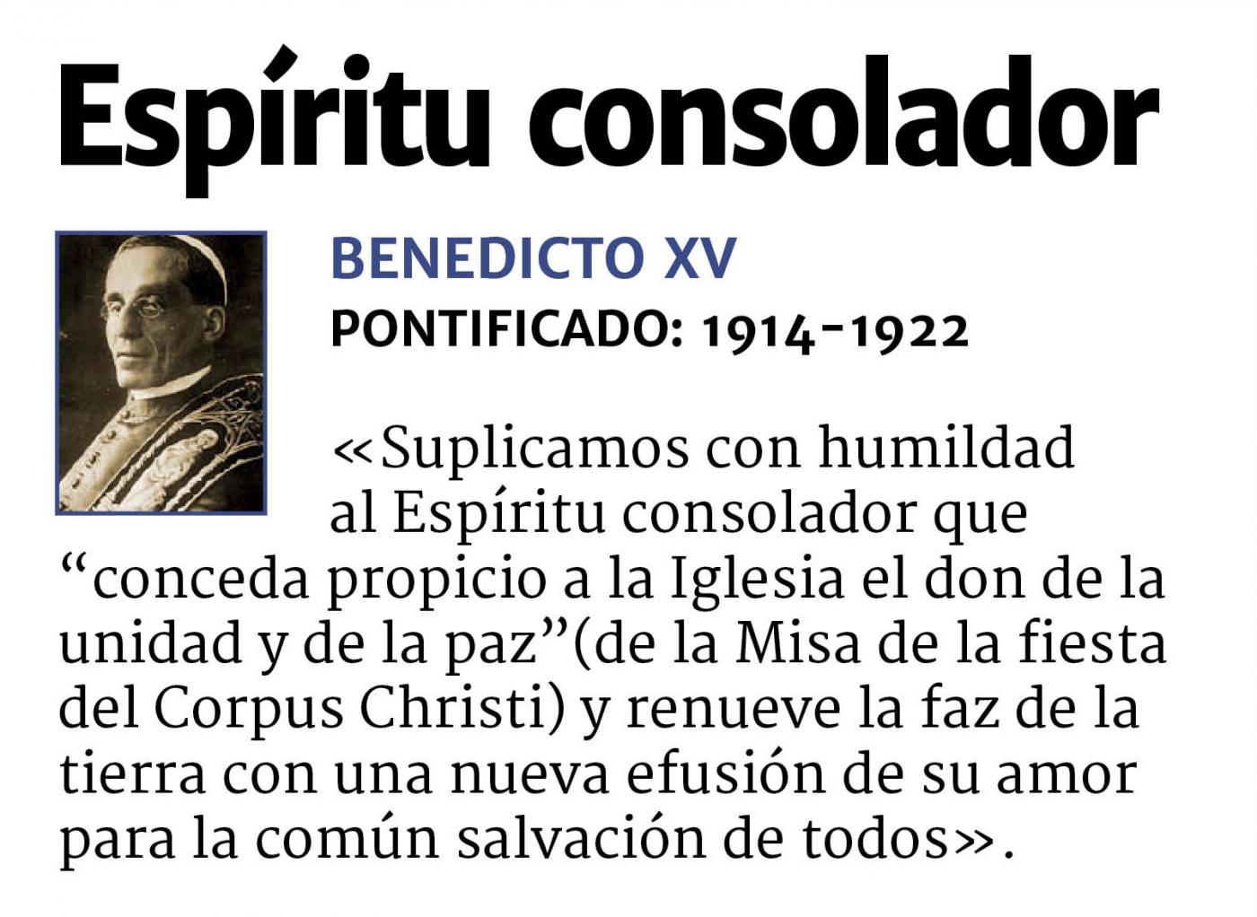 Benedicto XV, sobre el Espíritu Santo