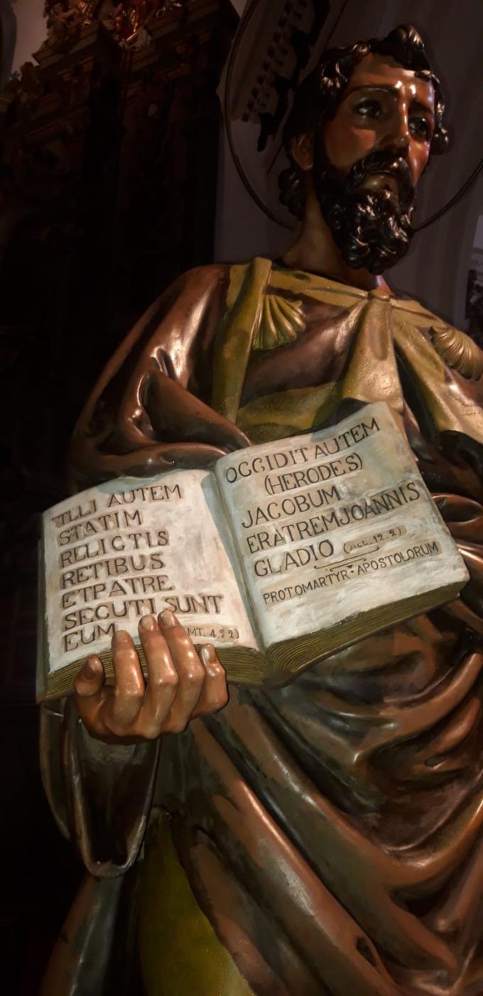 Imagen de Santiago Apóstol de la parroquia del mismo nombre de Málaga capital