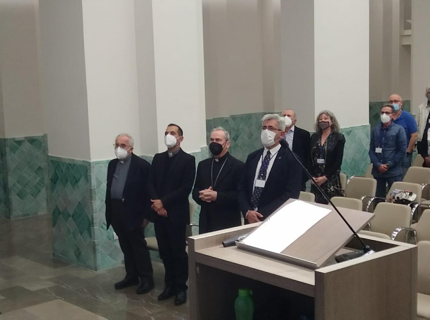 El Obispo de Málaga, el delegado de Ecuménica y Gabriel Leal, en la apertura del Sínodo de la Iglesia Evangélica