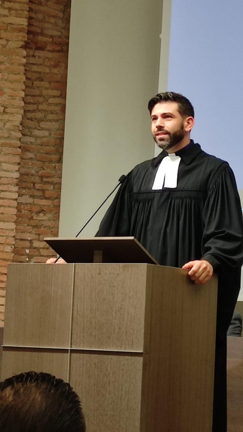 El pastor Rubén Bernal, en la apertura del Sínodo de la Iglesia Evangélica en la Casa Diocesana