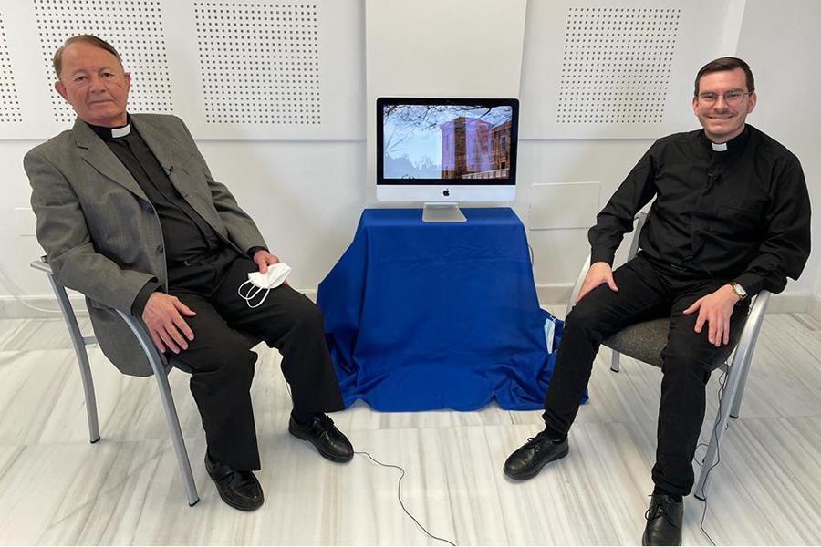 Antonio Ariza y Juan Manuel Caracuel durante la grabación // E. LLAMAS