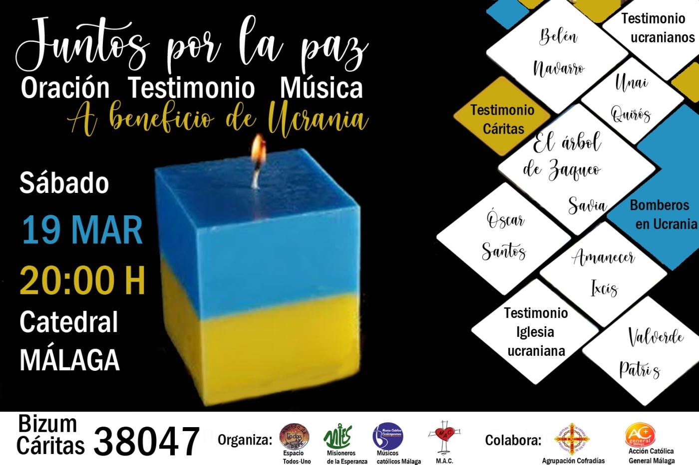La Catedral acoge hoy una oración por la paz en Ucrania, con música en directo y testimonios