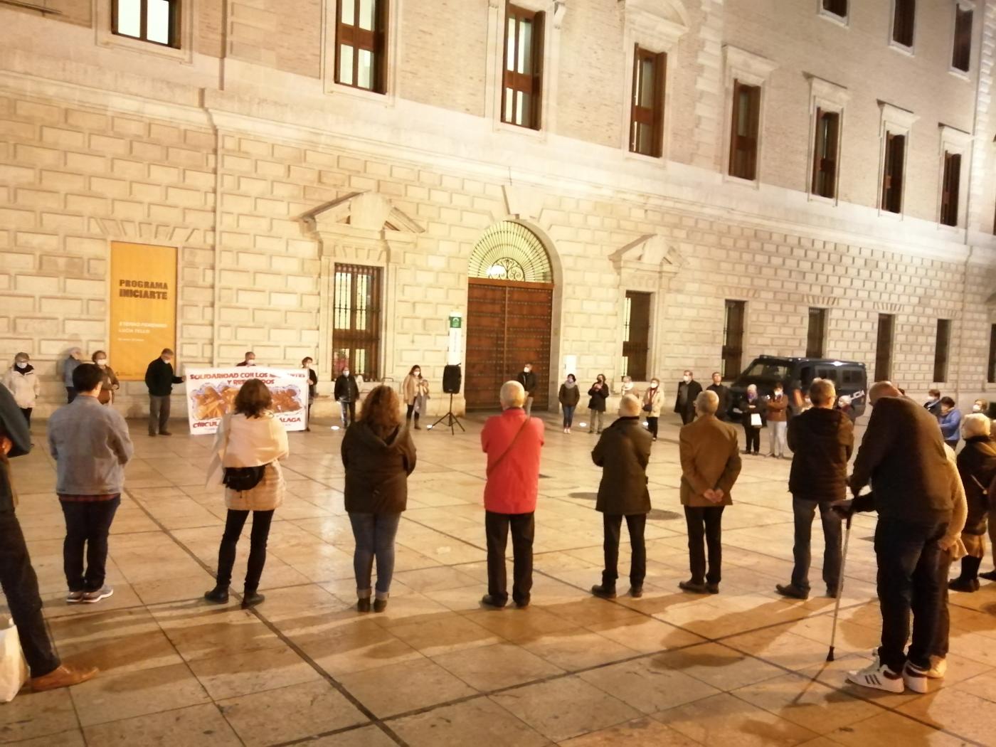 Círculo de Silencio en plaza de la Aduana de Málaga capital