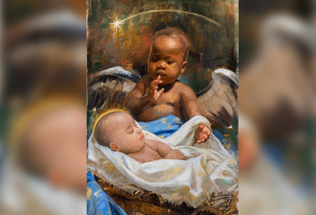 ARCHIVO. Una de las postales de la Campaña de años anteriores: "Niño Jesús y Ángel". Raúl Berzosa