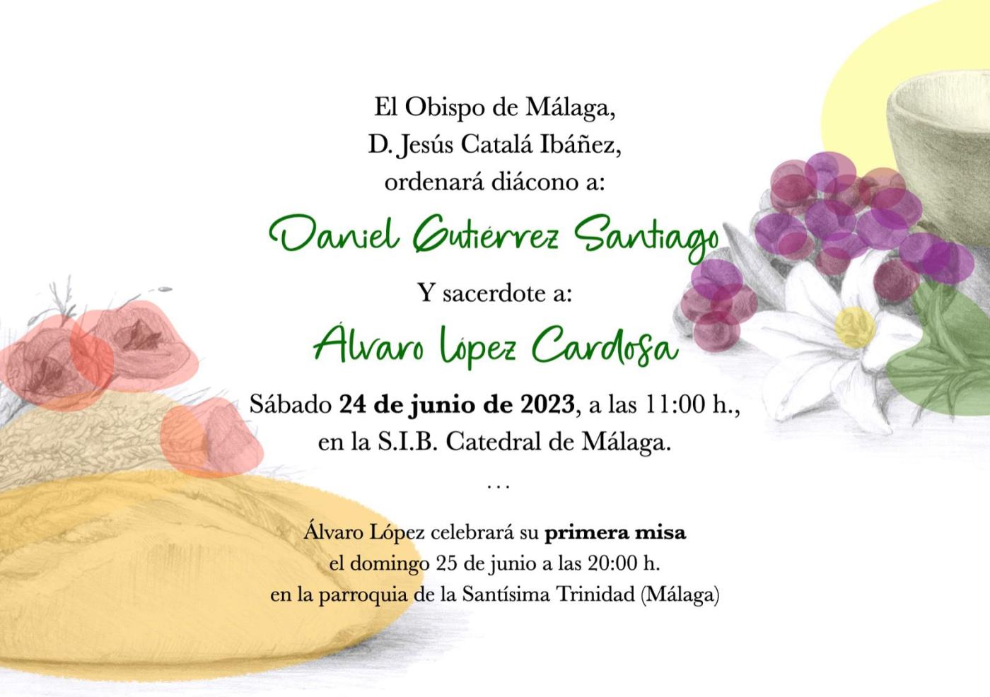 «Damos gracias a Dios por el sí de Álvaro y Daniel, por haberlo apostado todo por el Señor»