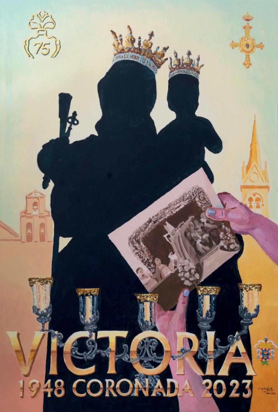 Cartel del 75 aniversario de la coronación canónica de la Virgen de la Victoria, patrona de Melilla