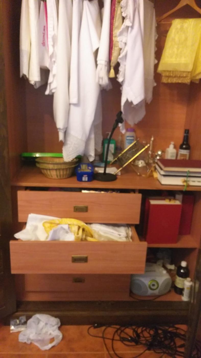 Estado de la sacristía tras el acto vandálico