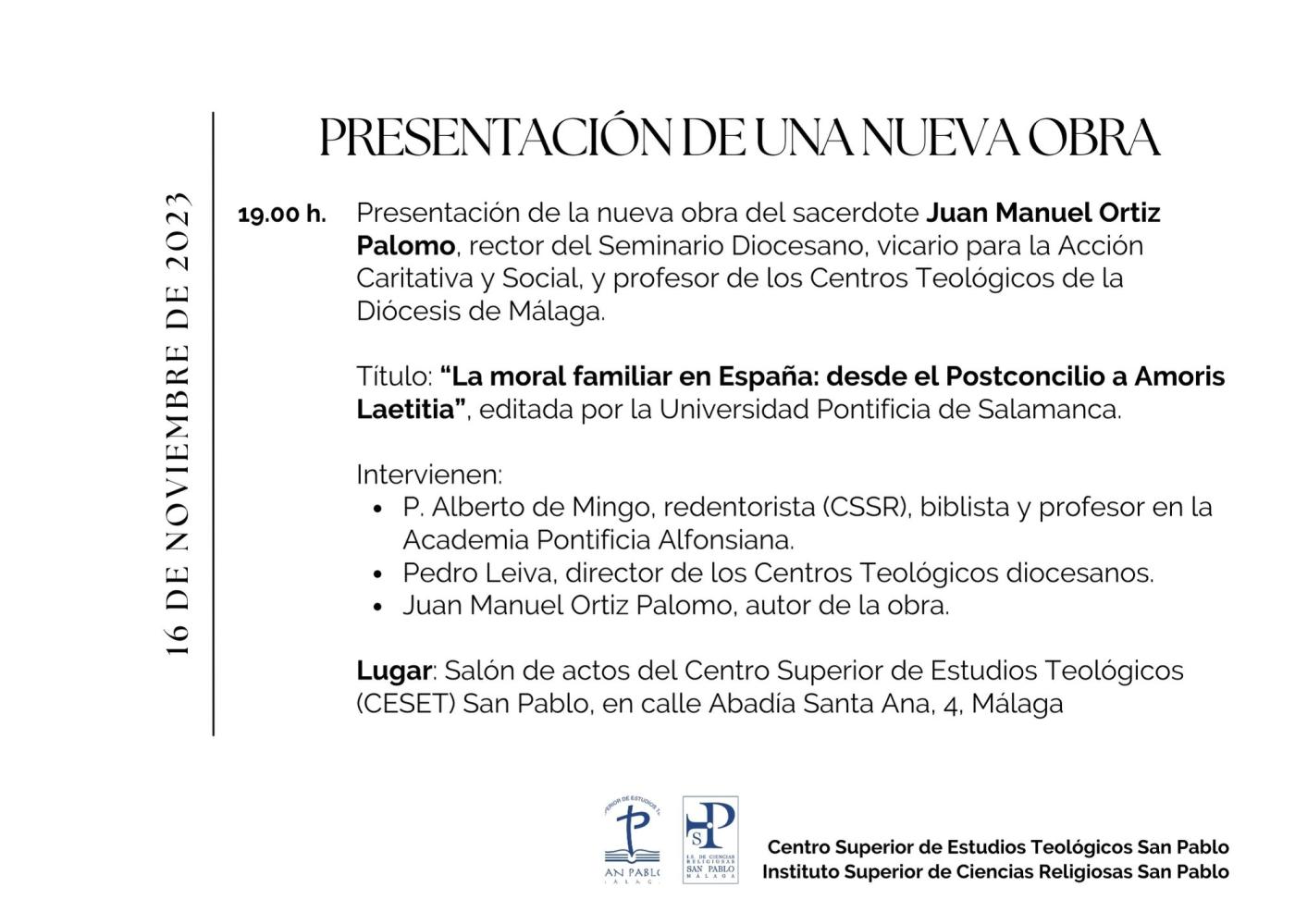 Juan Manuel Ortiz Palomo presenta una nueva obra sobre la familia