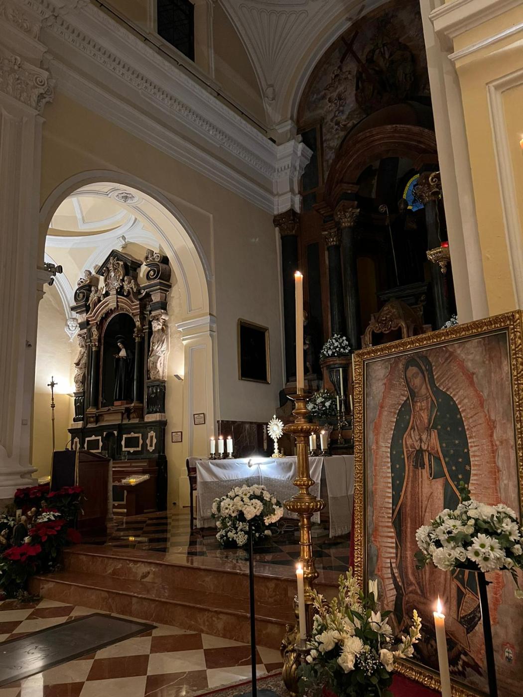 Copia facsímil del ayate de San Juan Diego que se venera en la iglesia de San Agustín de Málaga