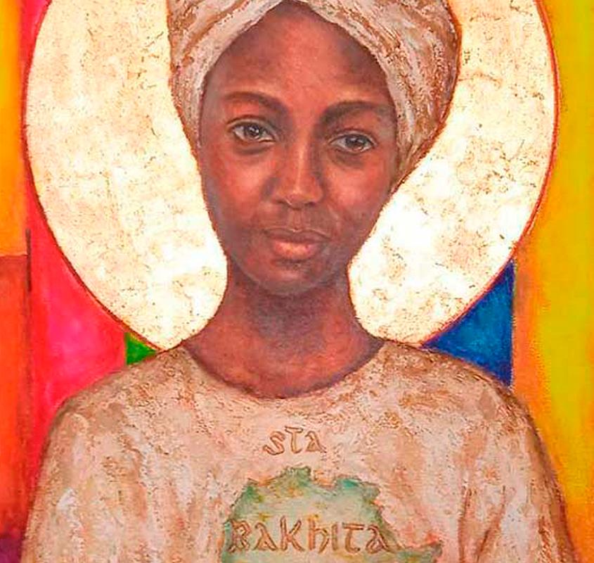 Imagen de santa Josefina Bakhita en el cartel de la CEE