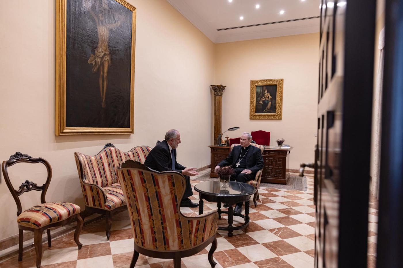 El Sr. Obispo recibe en audiencia al presidente de la Agrupación de Cofradías de Málaga, José Carlos Garín