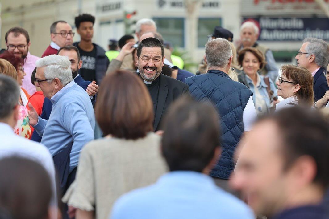 Durante la inauguración de la calle párroco José López Solórzano
