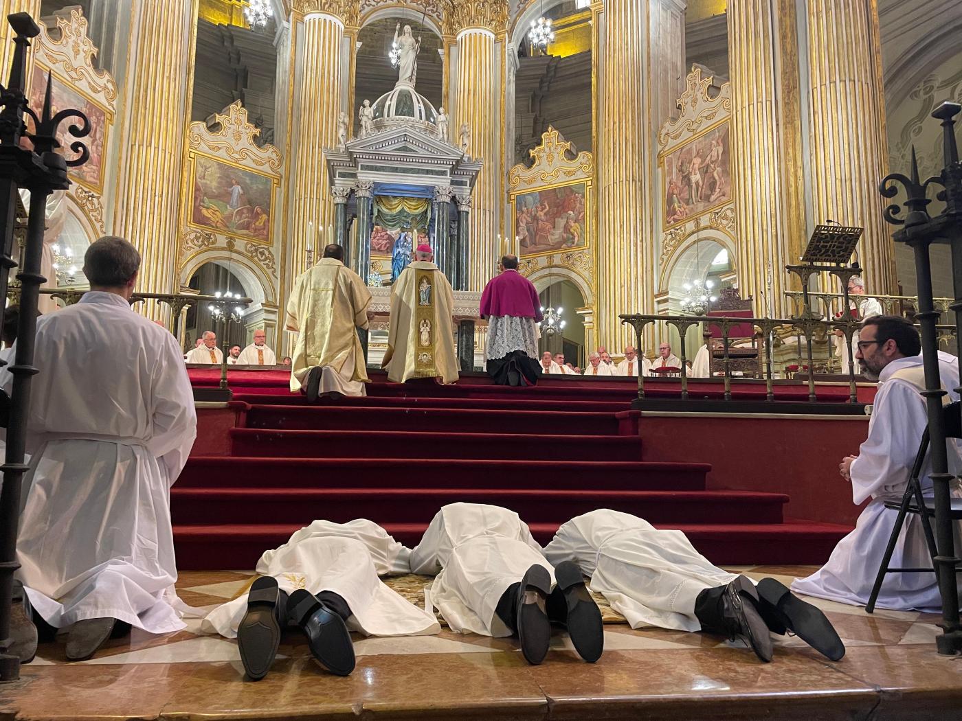 José Ignacio, José Francisco y Antonio, futuros diáconos de la Iglesia de Málaga