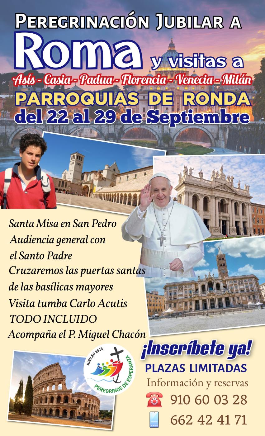 22-29 SEPTIEMBRE. Ronda peregrina a Roma siguiendo una ruta franciscana