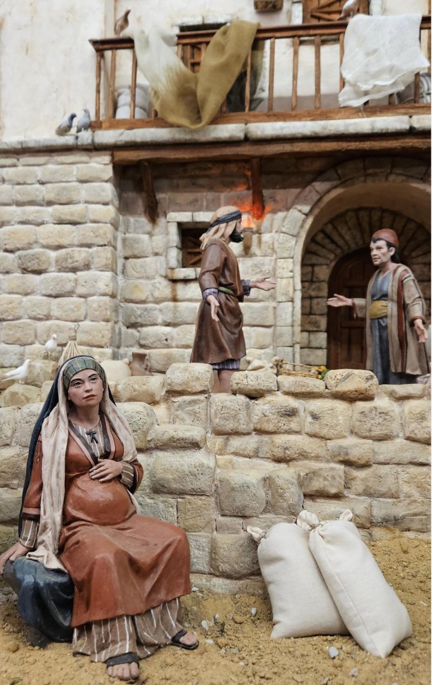 María y José buscan posada, en el Belén de la Catedral