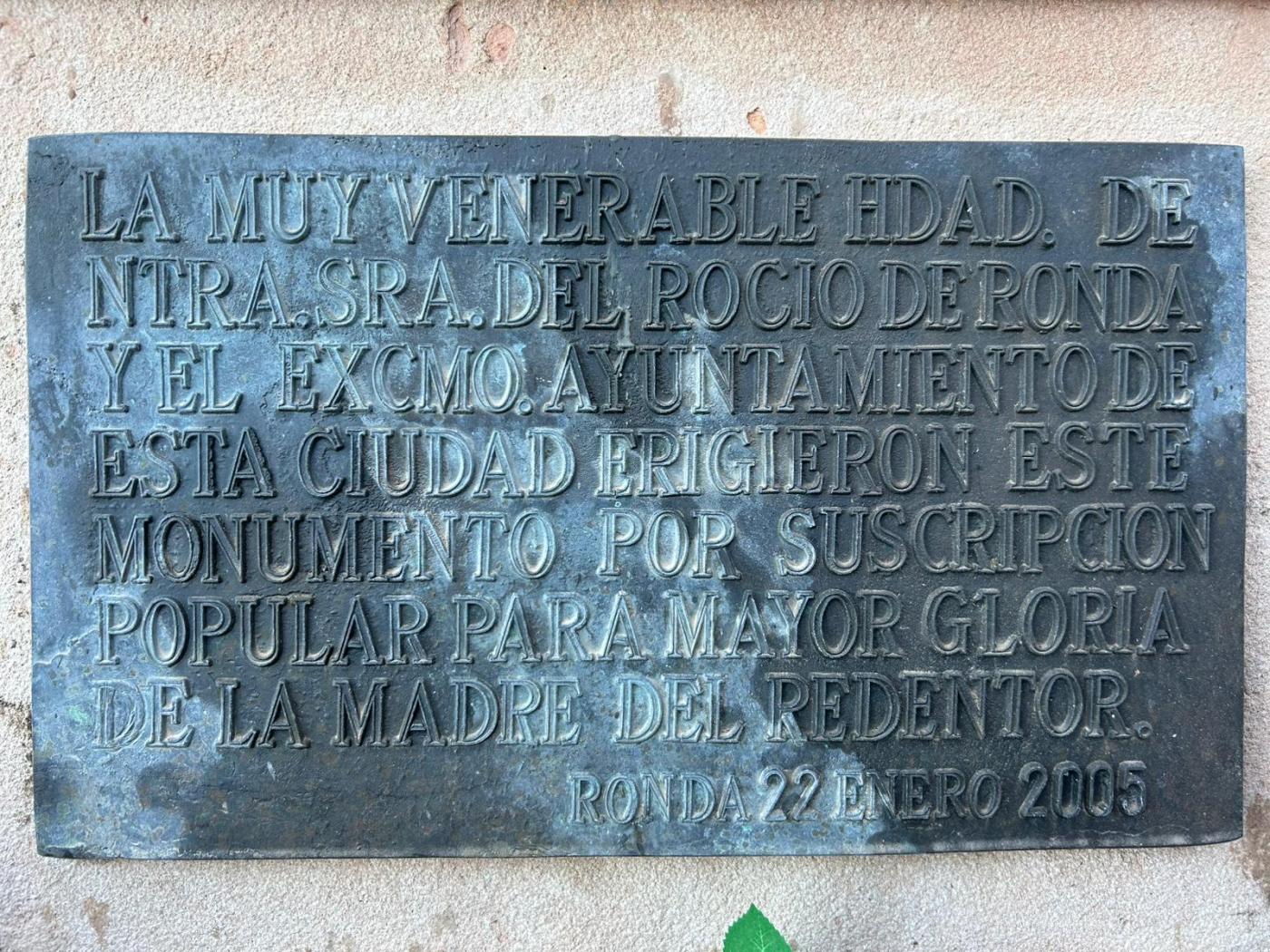 Monumento a la Virgen del Rocío en Ronda