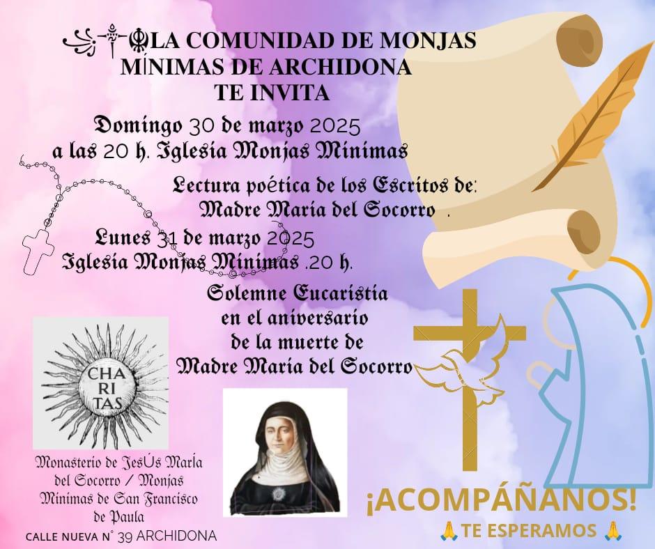 Las Mínimas celebran el aniversario de la muerte de Madre María del Socorro