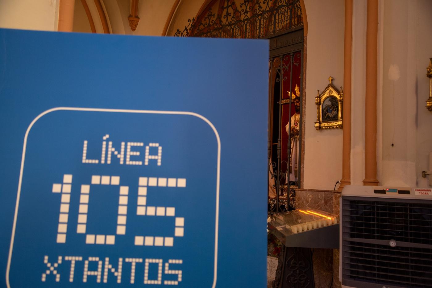 Parada de la Línea 105 en la parroquia de San Pablo