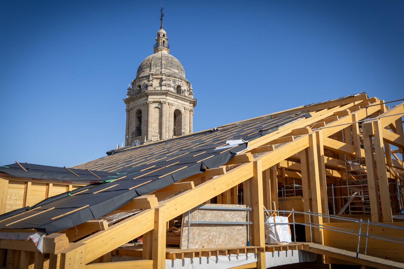 Visita a las obras de las cubiertas de la Catedral de la Diputación Provincial y Fundación Unicaja