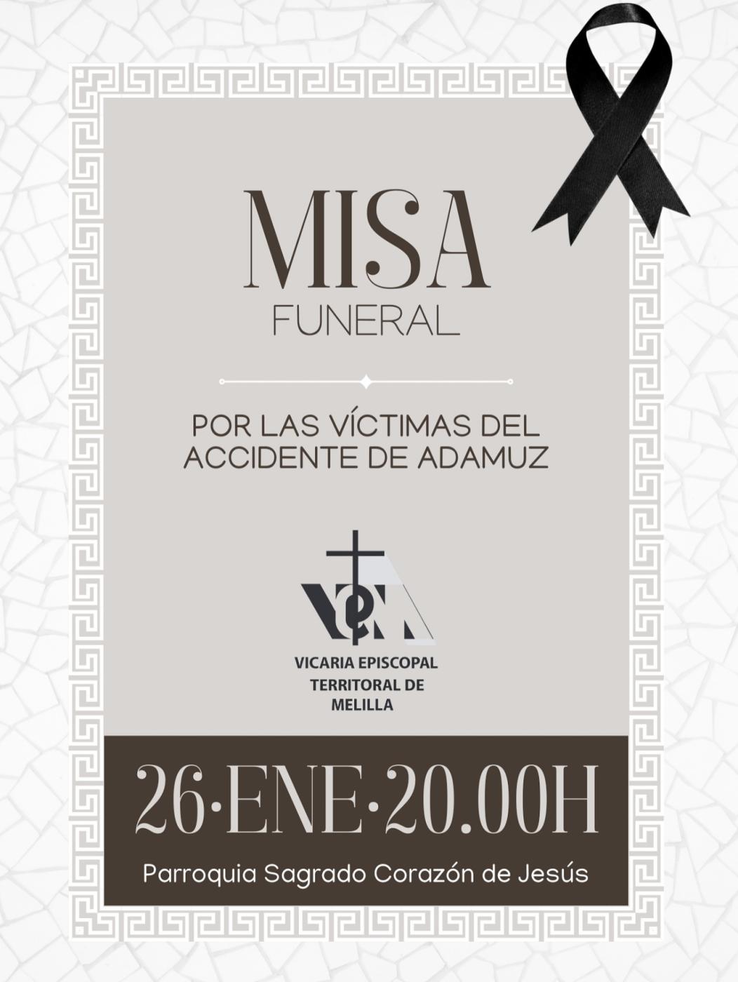 Melilla celebra hoy una Misa funeral por las víctimas del trágico accidente ferroviario de Adamuz